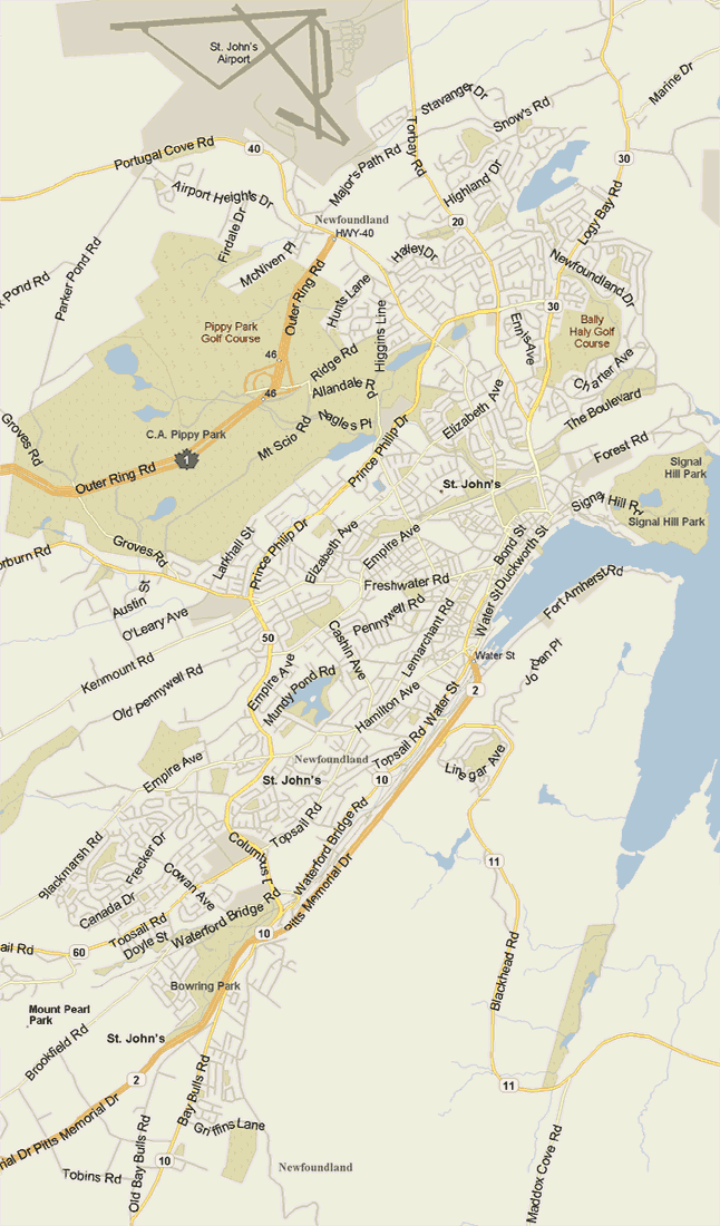 Saint John's Map, Newfoundland