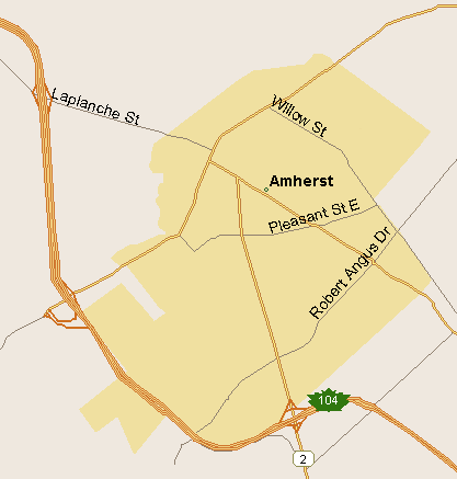 Amherst Map (Region), Nova Scotia
