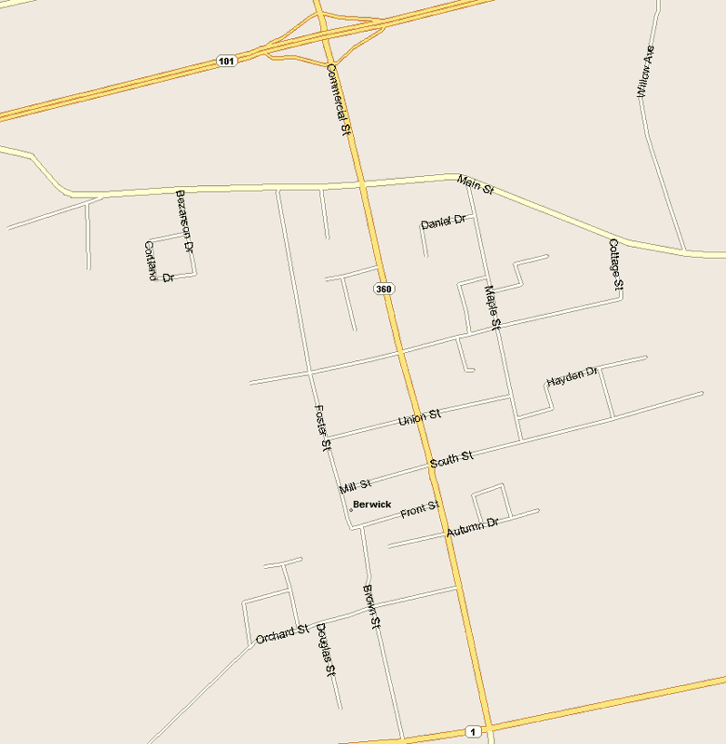 Berwick map Map, Nova Scotia