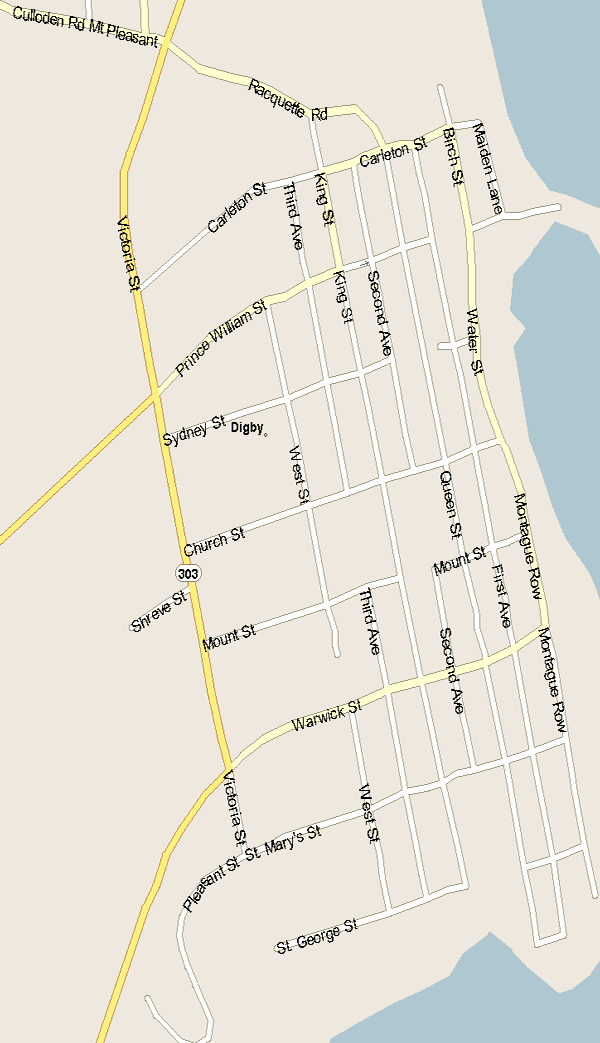 Digby Map, Nova Scotia