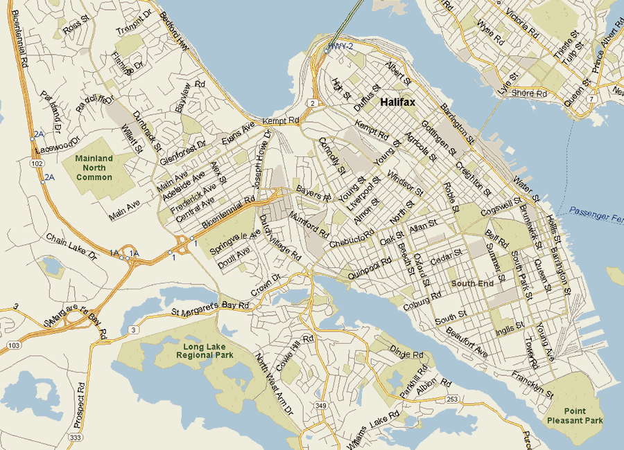Halifax Map, Nova Scotia