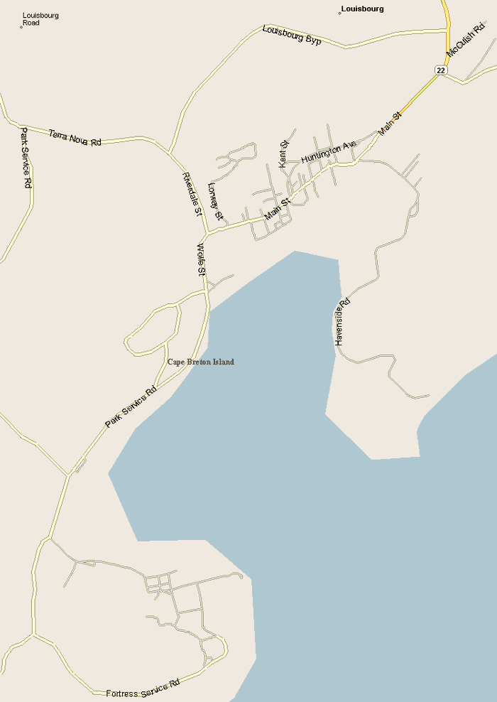 Louisburg map Map, Nova Scotia