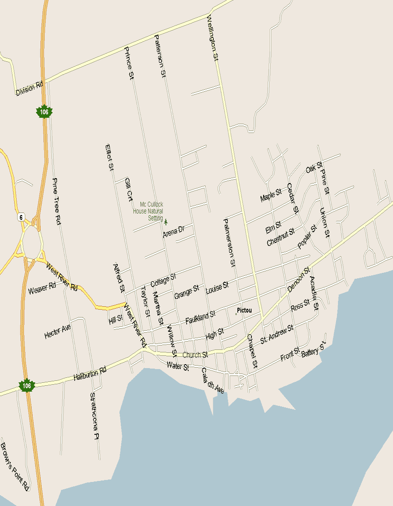 Pictou Map, Nova Scotia