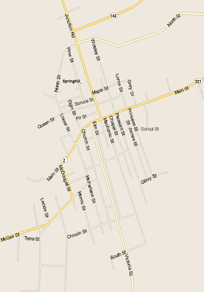 Springhill Map, Nova Scotia