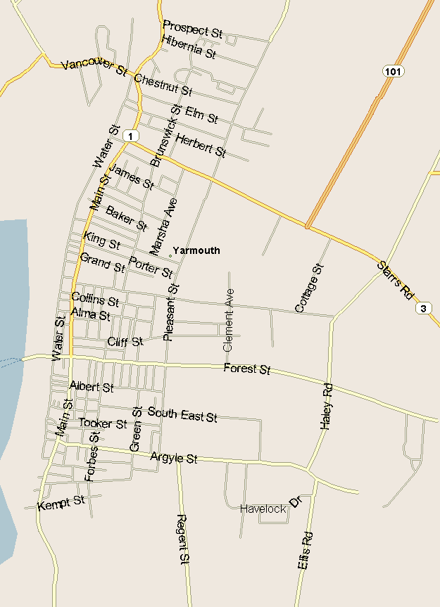 Yarmouth Map, Nova Scotia
