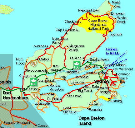 Cape Breton Map, Nova Scotia