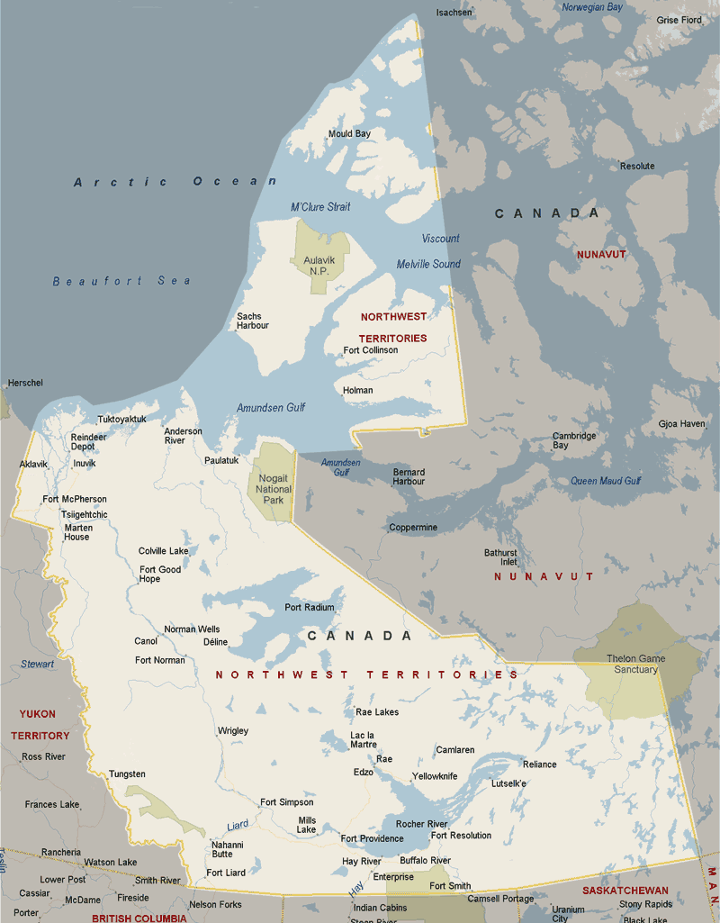 North West Territories Map