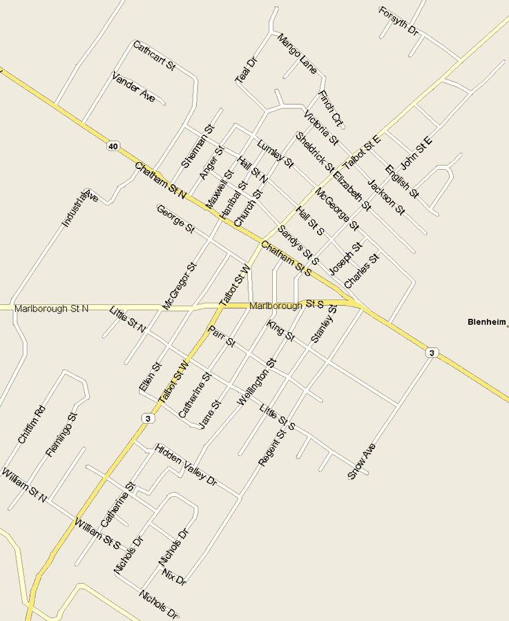 Blenheim Map, Ontario