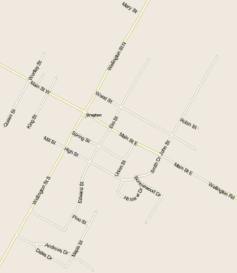 Drayton Map, Ontario