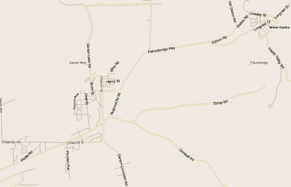 Falconbridge Map, Ontario