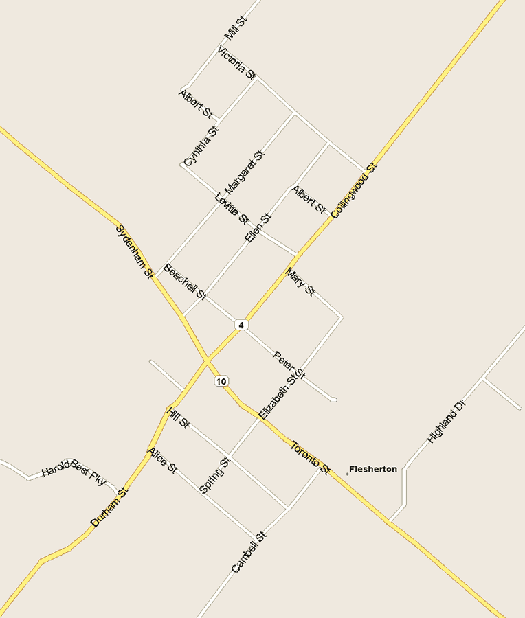 Flesherton Map, Ontario