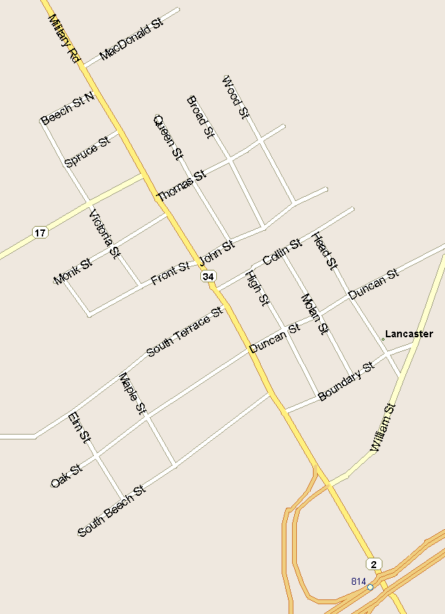 Lancaster Map, Ontario