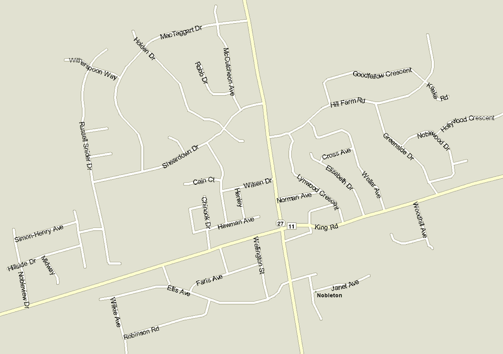 Nobleton Map, Ontario