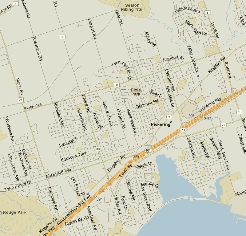 Pickering Map Ontario