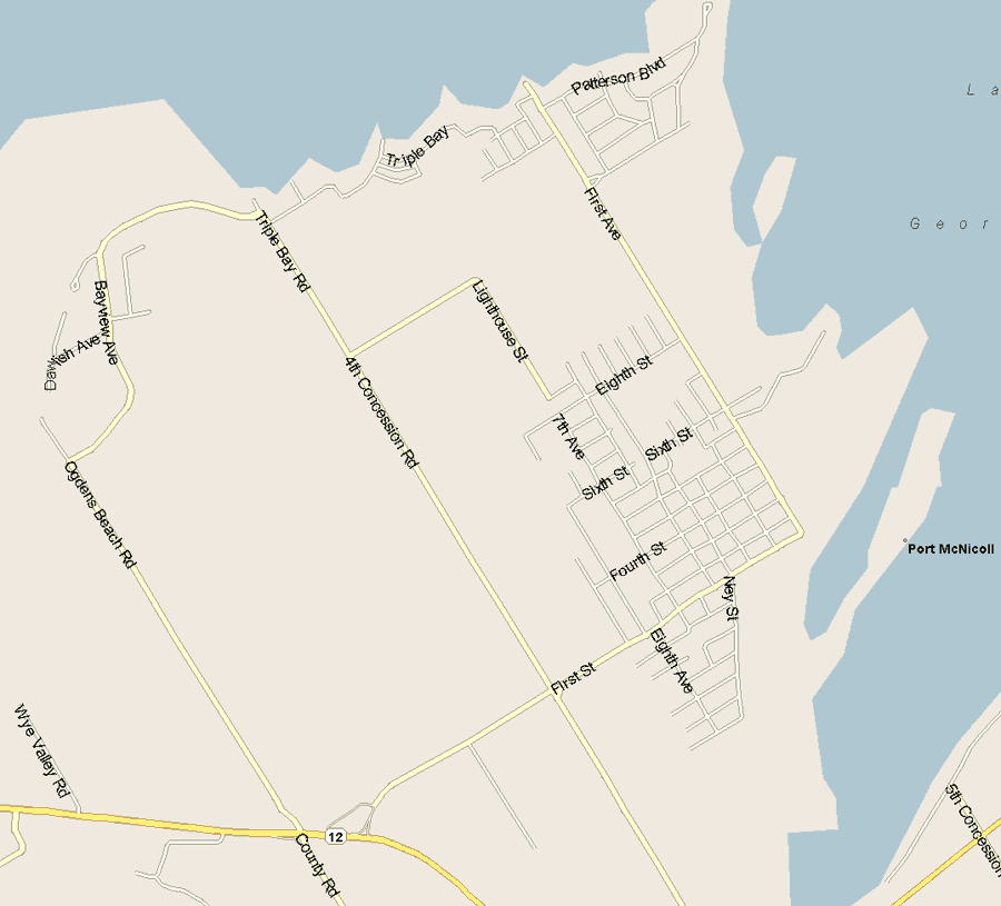 Port Mcnicoll Map, Ontario