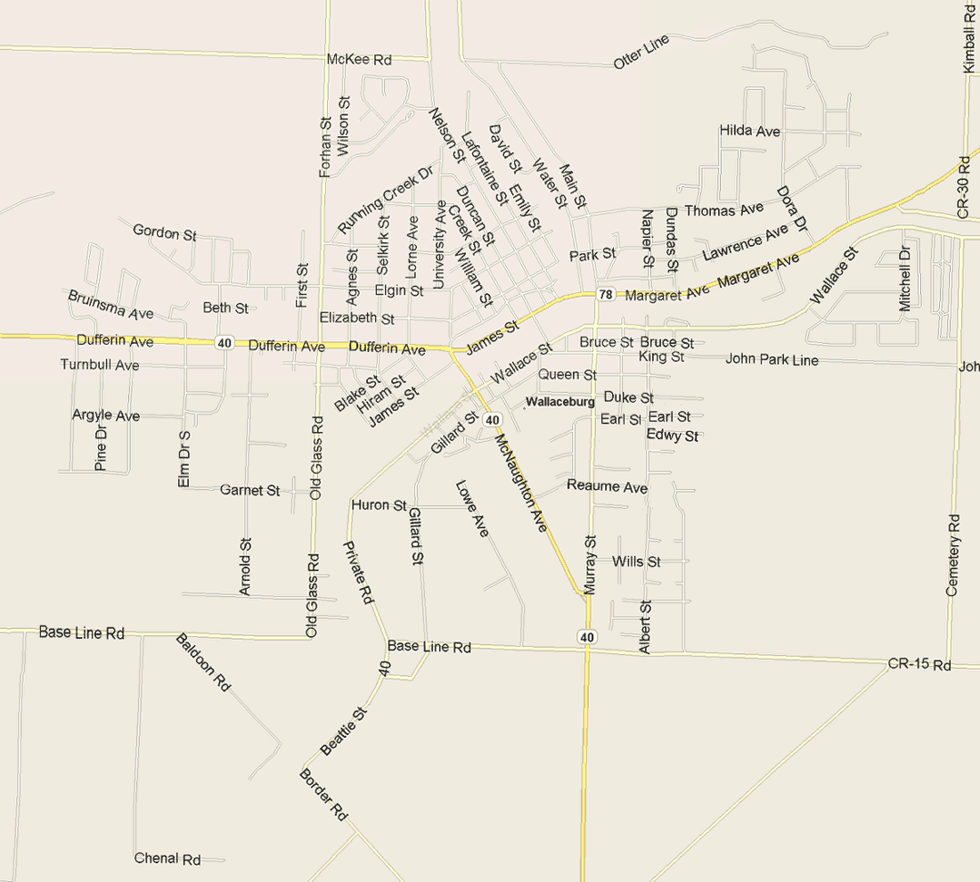 Wallaceburg Map, Ontario