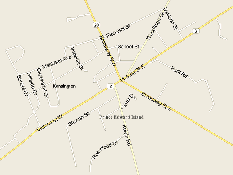 Kensington Map, Prince Edward Island