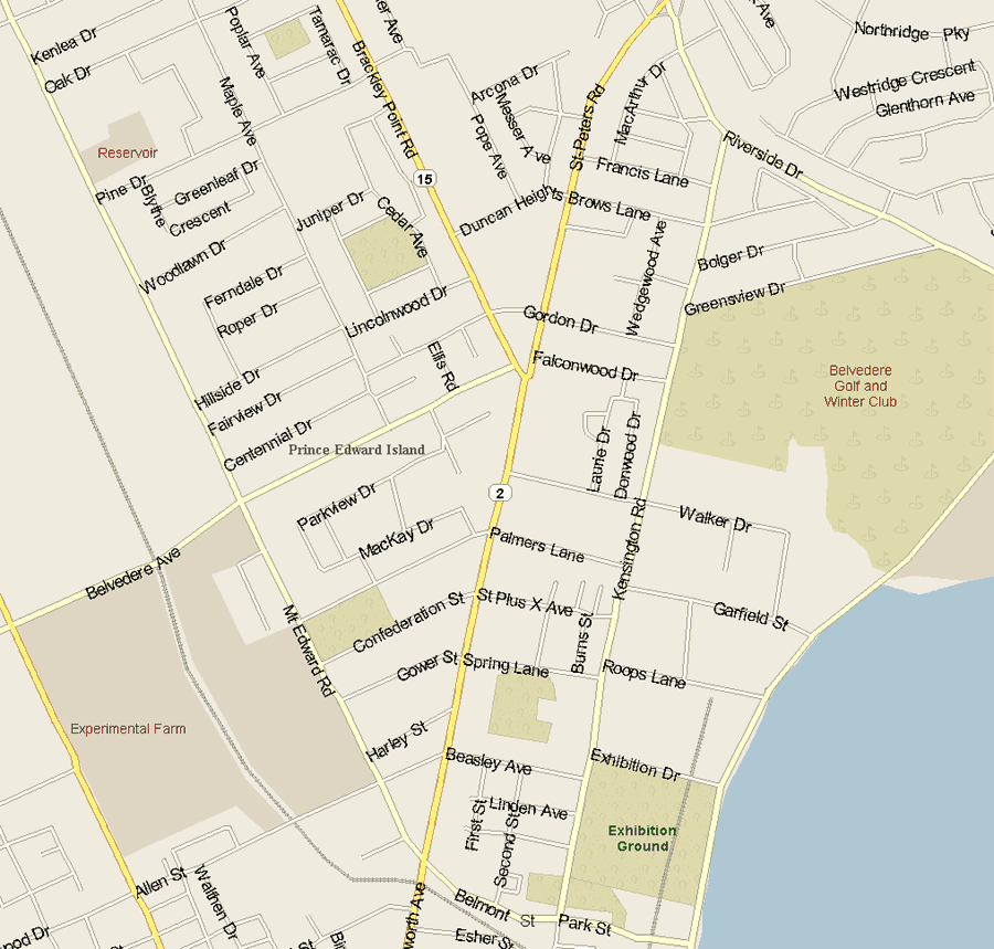 Parkdale map Map, Prince Edward Island