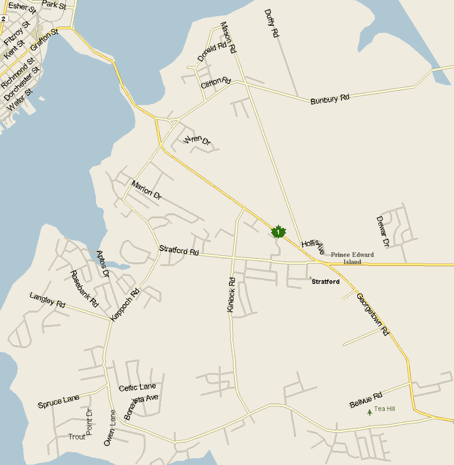 Stratford Map, Prince Edward Island