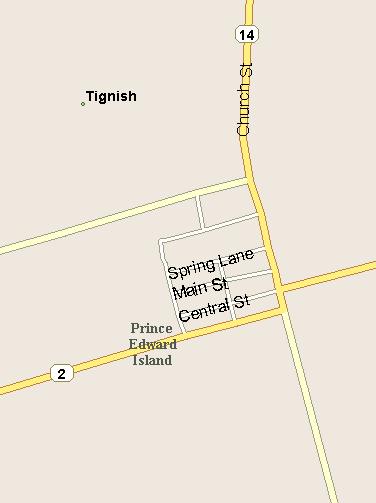 Tignish map Map, Prince Edward Island