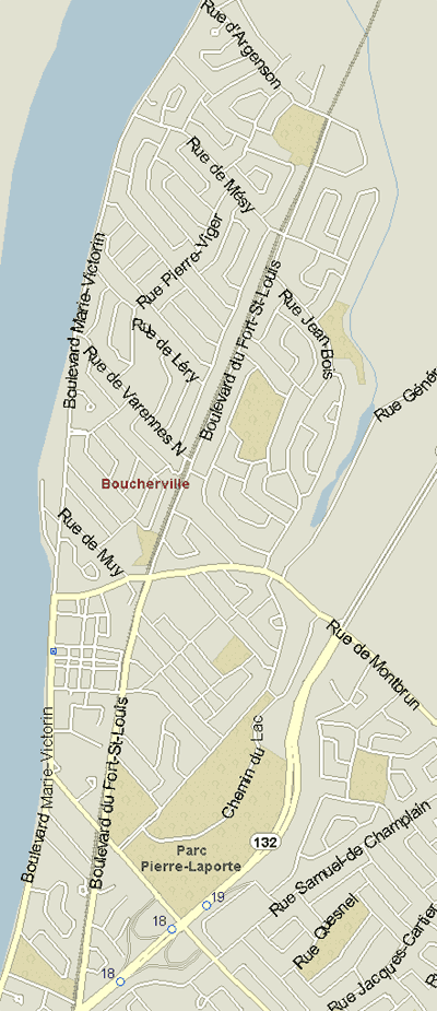 Boucherville Map, Quebec