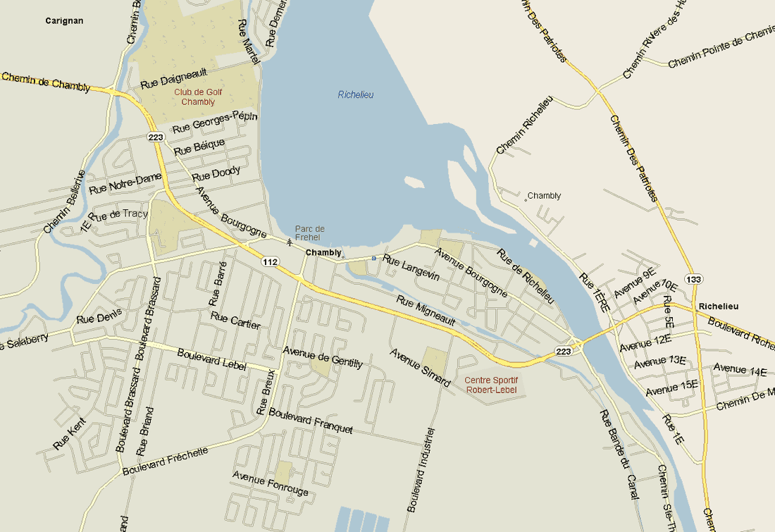Chambly Map, Quebec