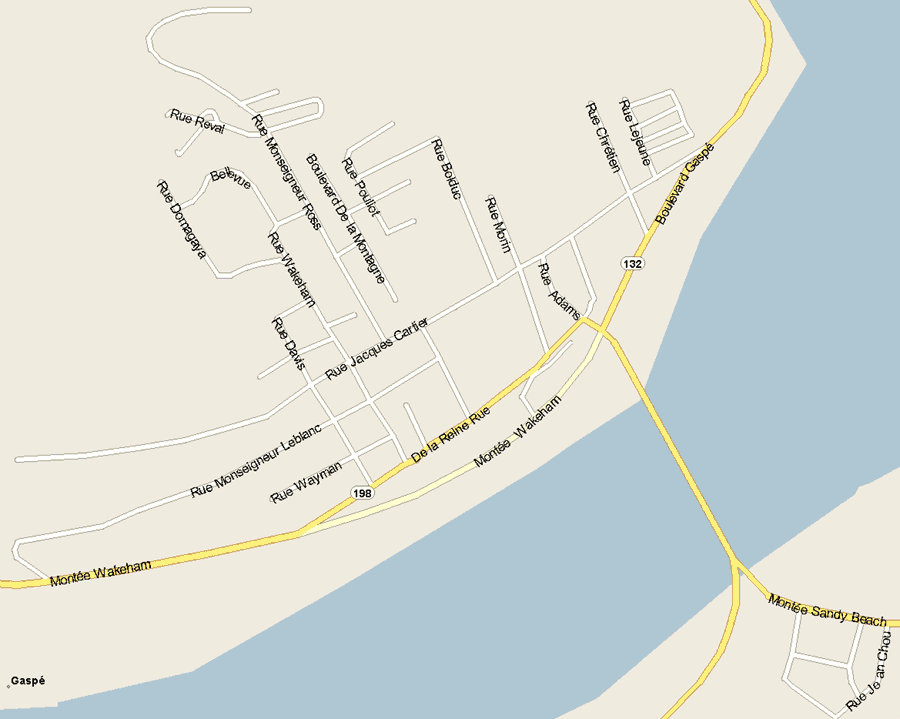 Gaspe Map, Quebec