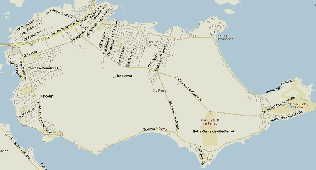 Ile Perrot Map, Quebec