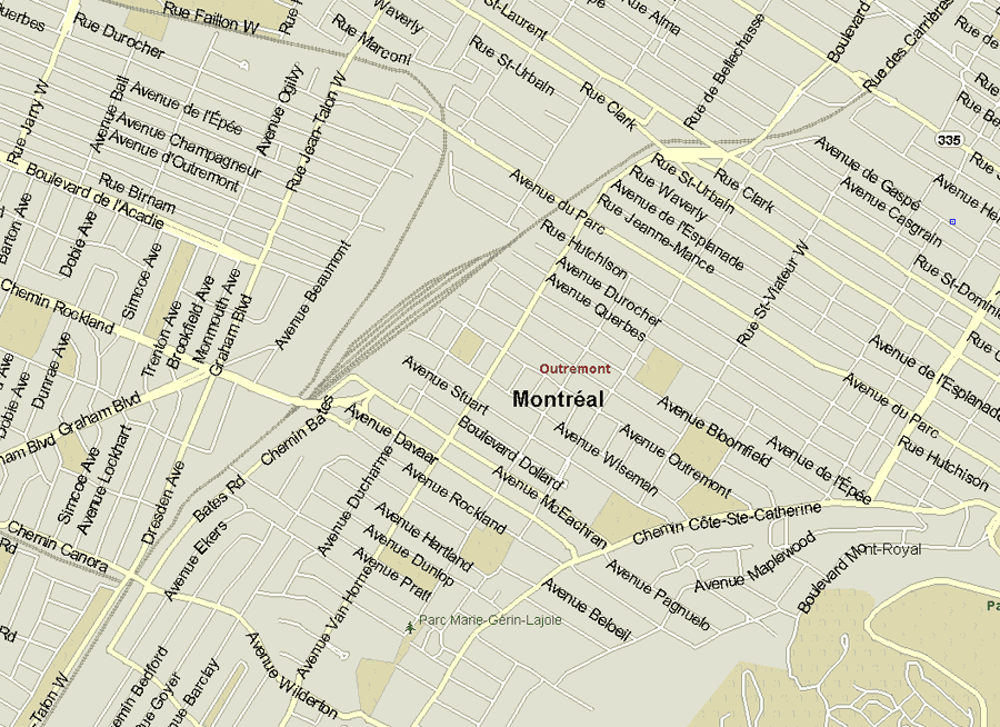 Outremont Map, Quebec