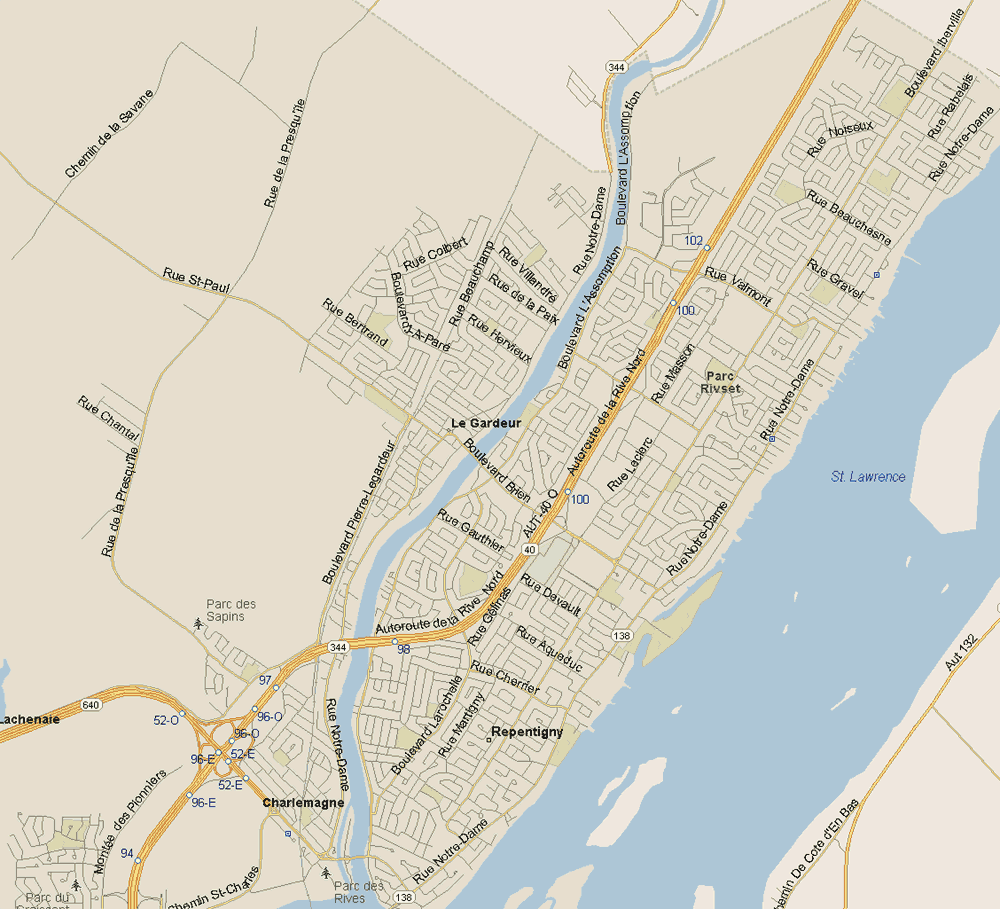 Repentigny Map, Quebec