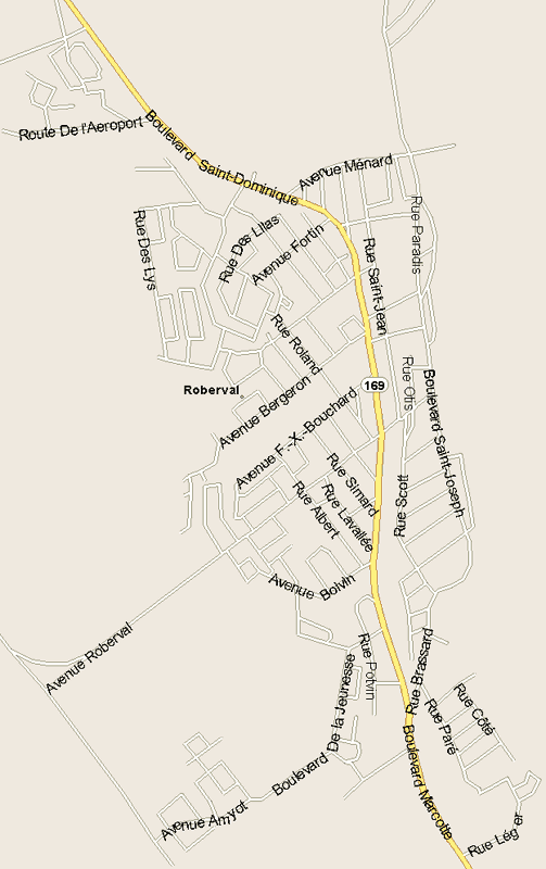 Roberval Map, Quebec