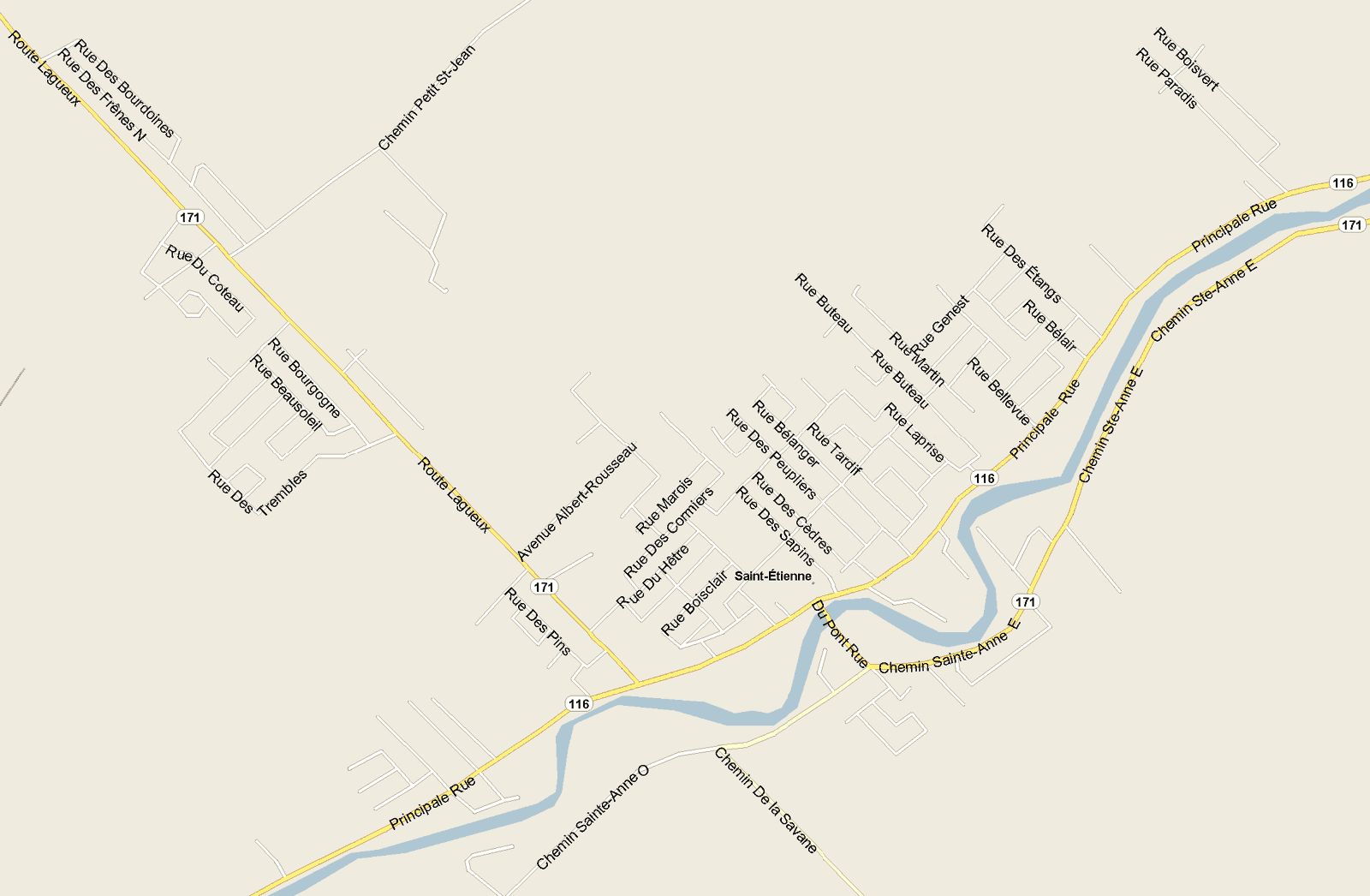 Saint Etienne Map, Quebec