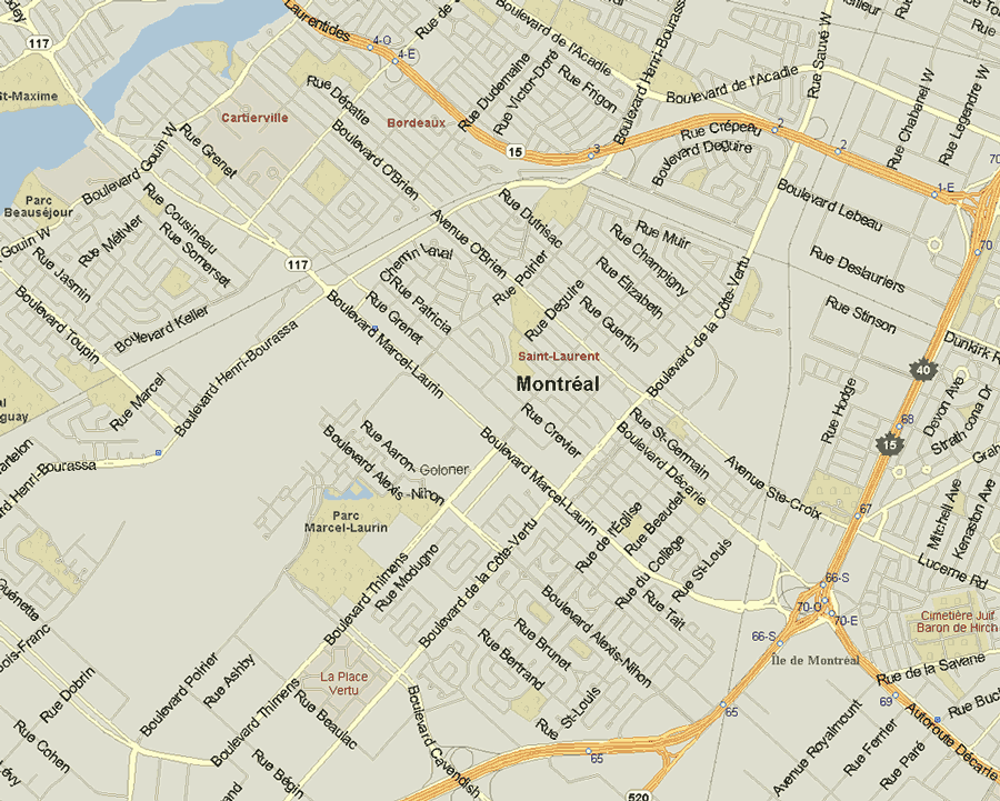 Saint Laurent Map, Quebec