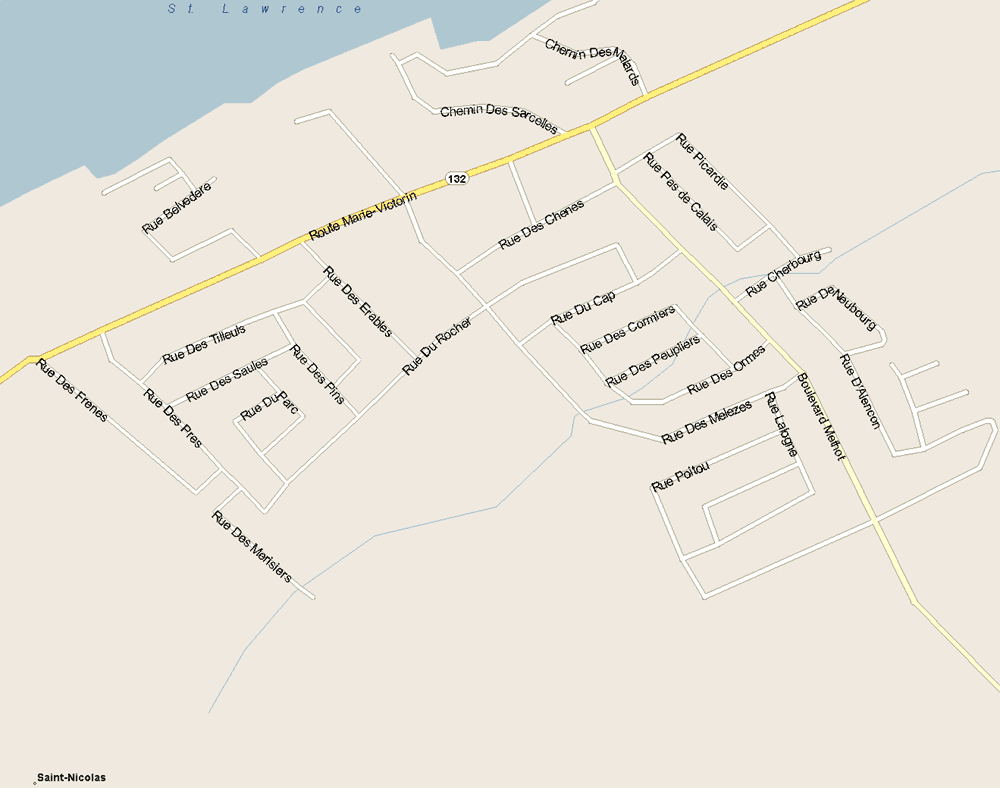 Saint Nicolas Map, Quebec