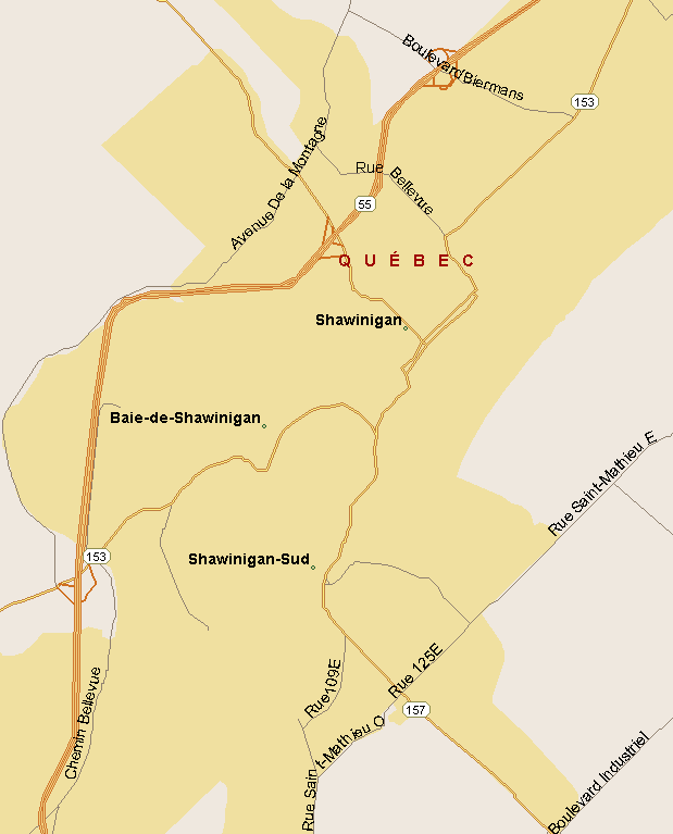 Shawinigan Map (Region), Quebec