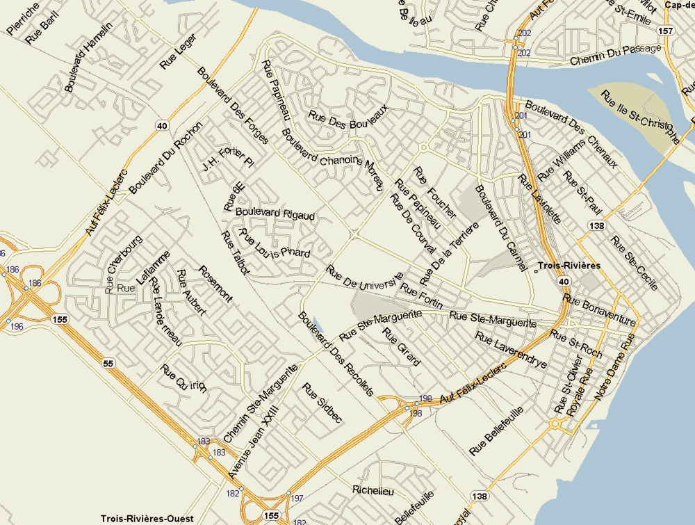 Trois Rivieres Map, Quebec