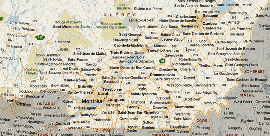 Quebec Map (Bottom)
