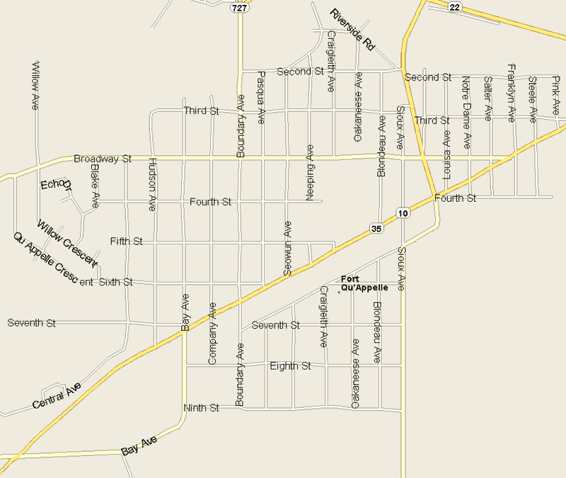 Fort QuAppelle Map, Saskatchewan