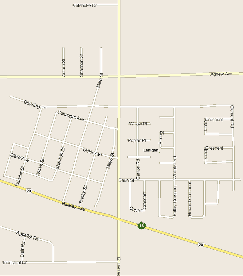 Lanigan Map, Saskatchewan