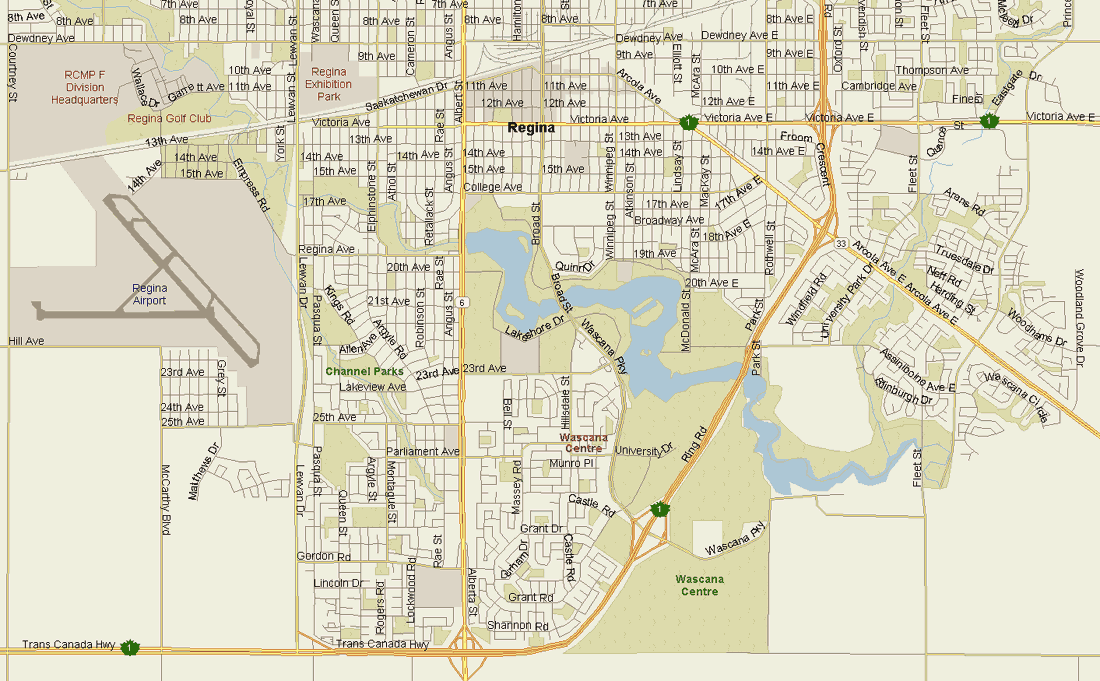 Regina Map (South), Saskatchewan