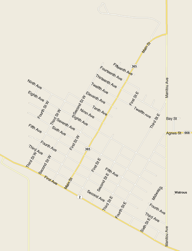 Watrous Map, Saskatchewan