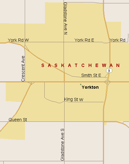 Yorkton Map (Region), Saskatchewan
