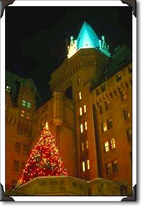 Christmas tree on Chateau Laurier