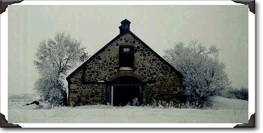 The Stone Sunbeam Barn was also known as the Brassie Barn located just off  #1 Highway outside Indian Head