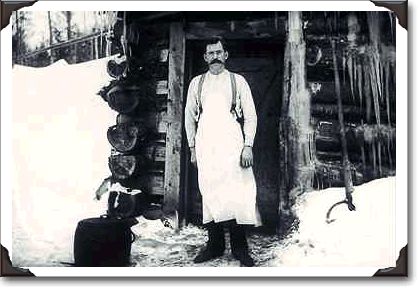 Cook in a lumber camp, photo W.J. Topley PA-12903