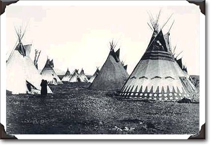 Piegan Lodges, Alberta; photo E.S. Curtis c-19983