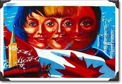 Canadian faces mural