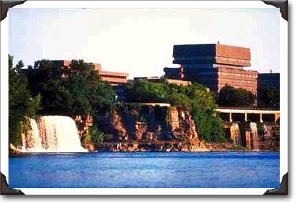 Rideau Falls and Pearson Building, Ottawa, Ontario