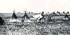 Assiniboine camp, Manitoba, 1874; photo G.M. Dawson c-81792