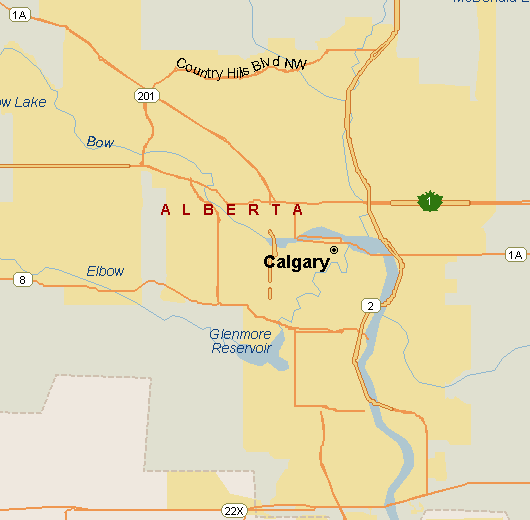 Calgary Map (Region), Alberta